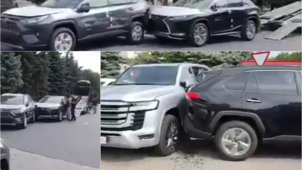 Incident de LUX în Capitală. Minim 4 mașini noi, scăpate fără control dintr-o remorcă